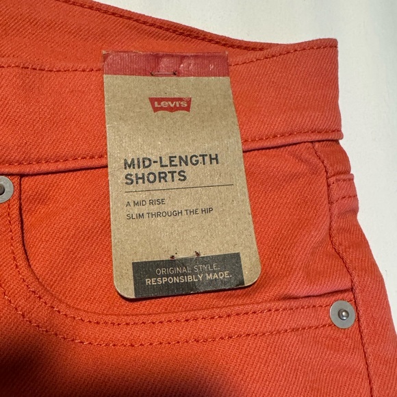 Levi's Vibrant Orange Jean Shorts - Picture 4 of 4
